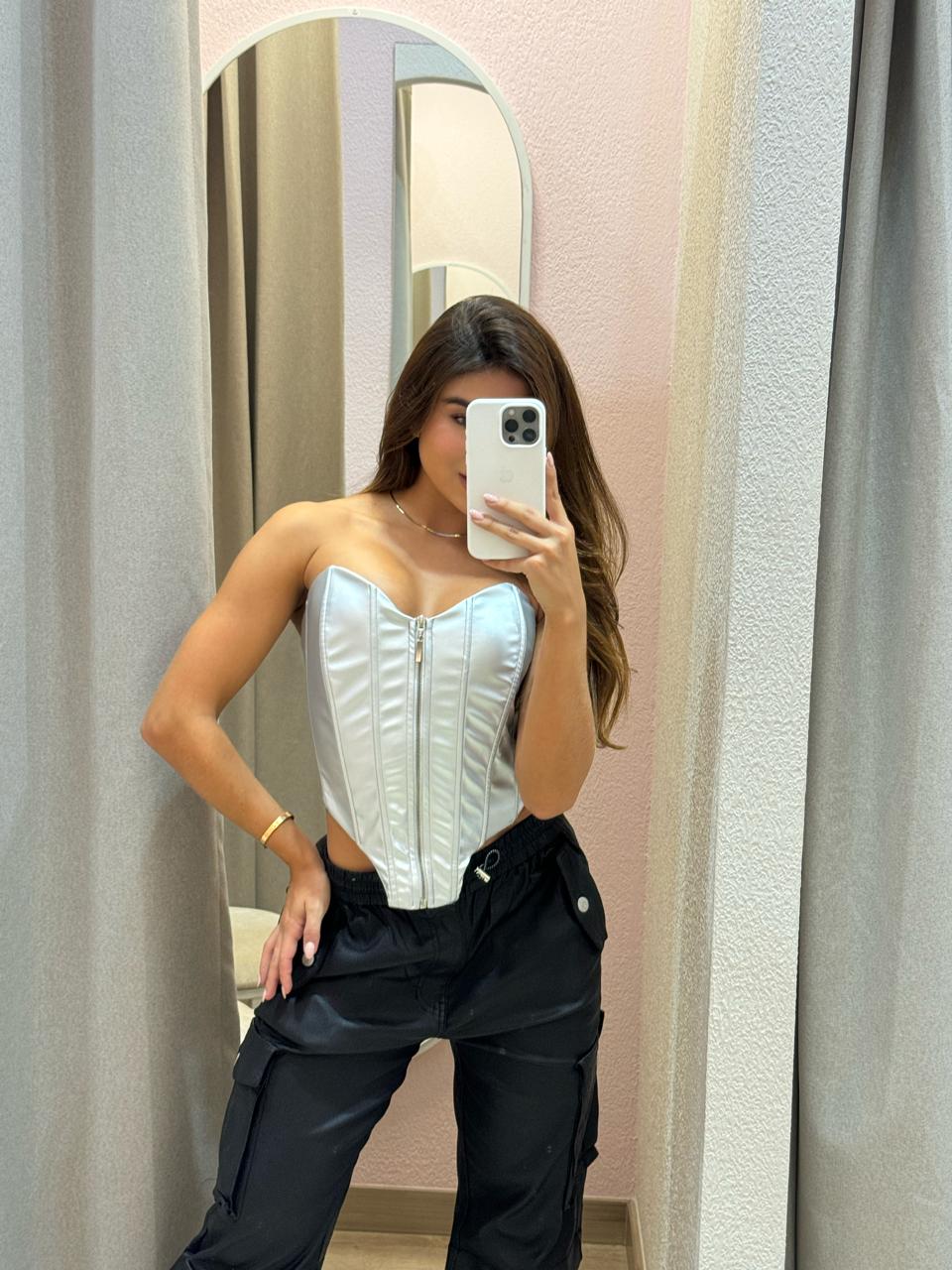 CORSET PLATEADO