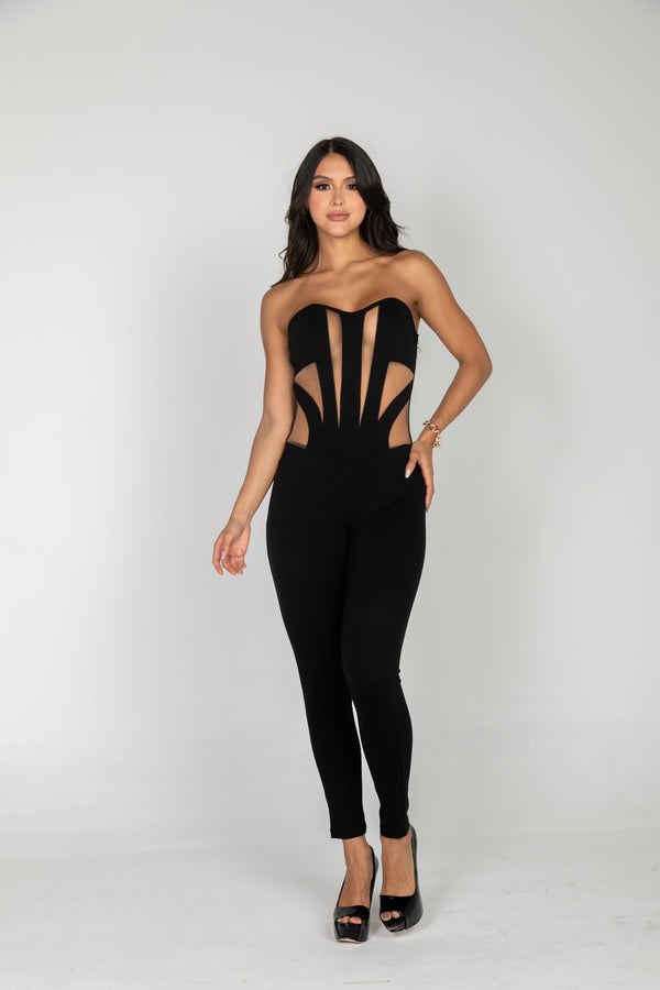 Enterizo corset transparencia