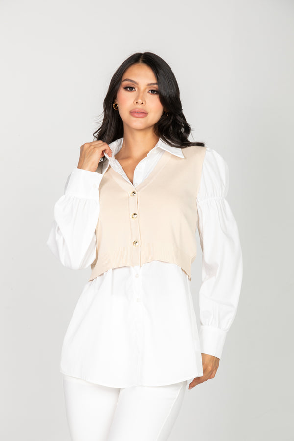 Camisa con sobrepuesto