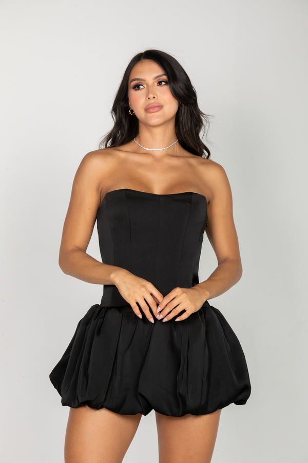 Vestido satin globo